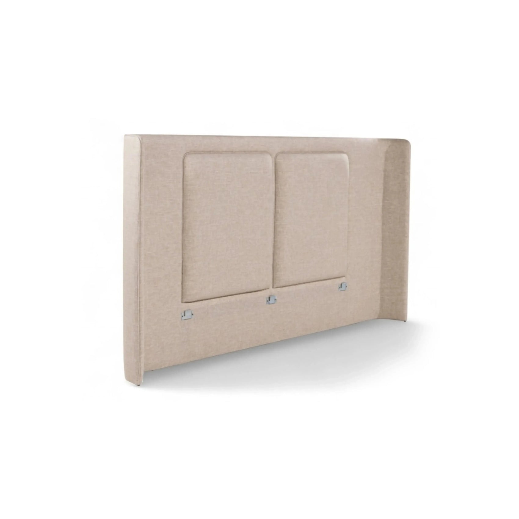 Cama Orion – cama estofada de design imponente com cabeceira de grande porte em linho ou bouclé