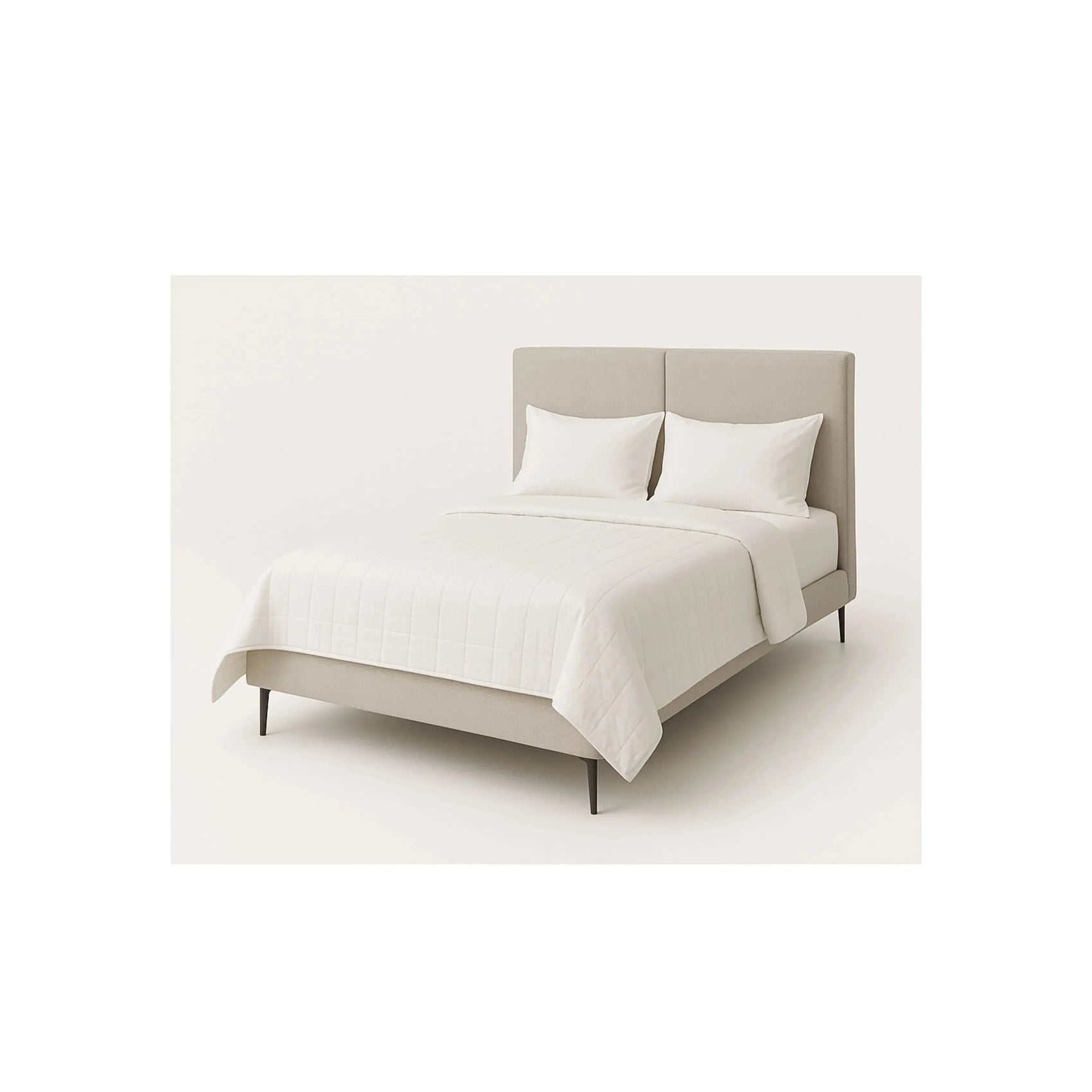 Cama Lavinia Queen – cama com cabeceira alta em courino de 129 cm para quarto sofisticado