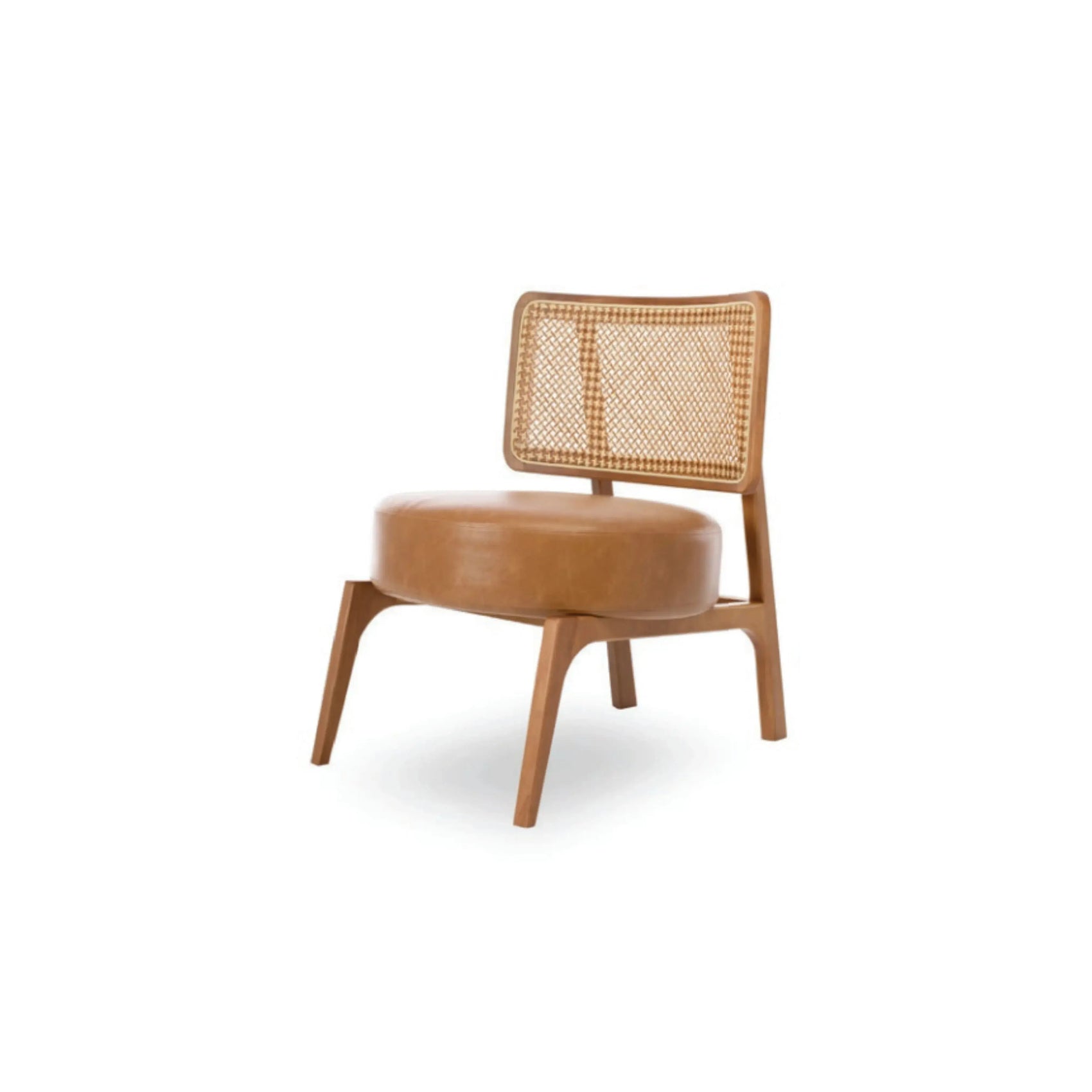 Poltrona Asa – poltrona estofada em linho com design em asa e pés em madeira