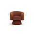 Poltrona Whisky – barril em veludo terracota com base pedestal cônica giratória