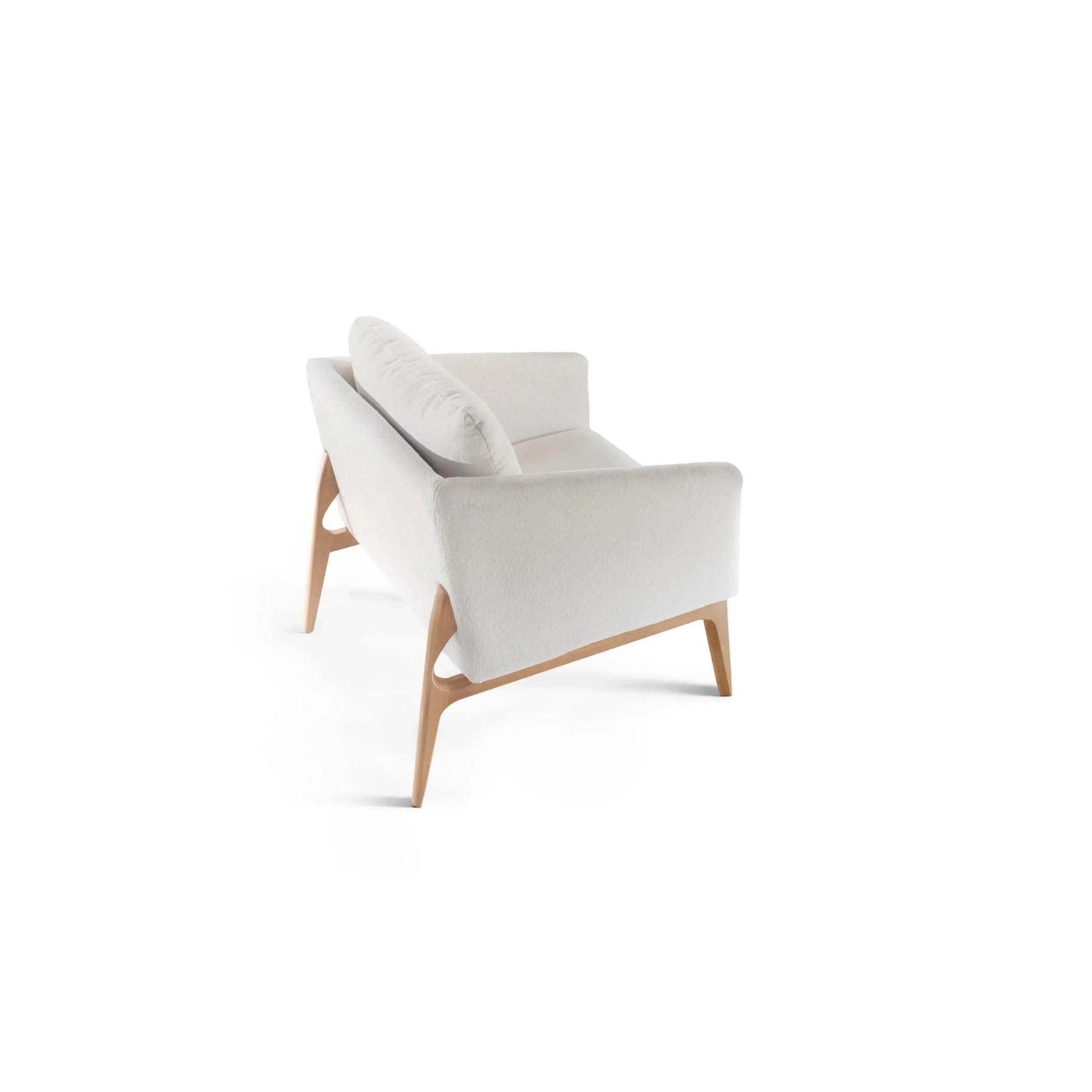 Poltrona Unique – poltrona estofada em linho com design arrojado e pés em madeira