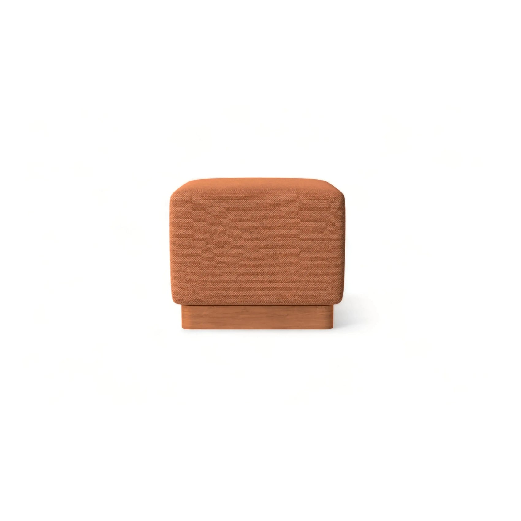Conjunto 2 Puffs Liv – puffs em linho terracota com estrutura em eucalipto