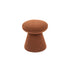 Pufe totem de bouclé caramelo, assento arredondado e base cônica