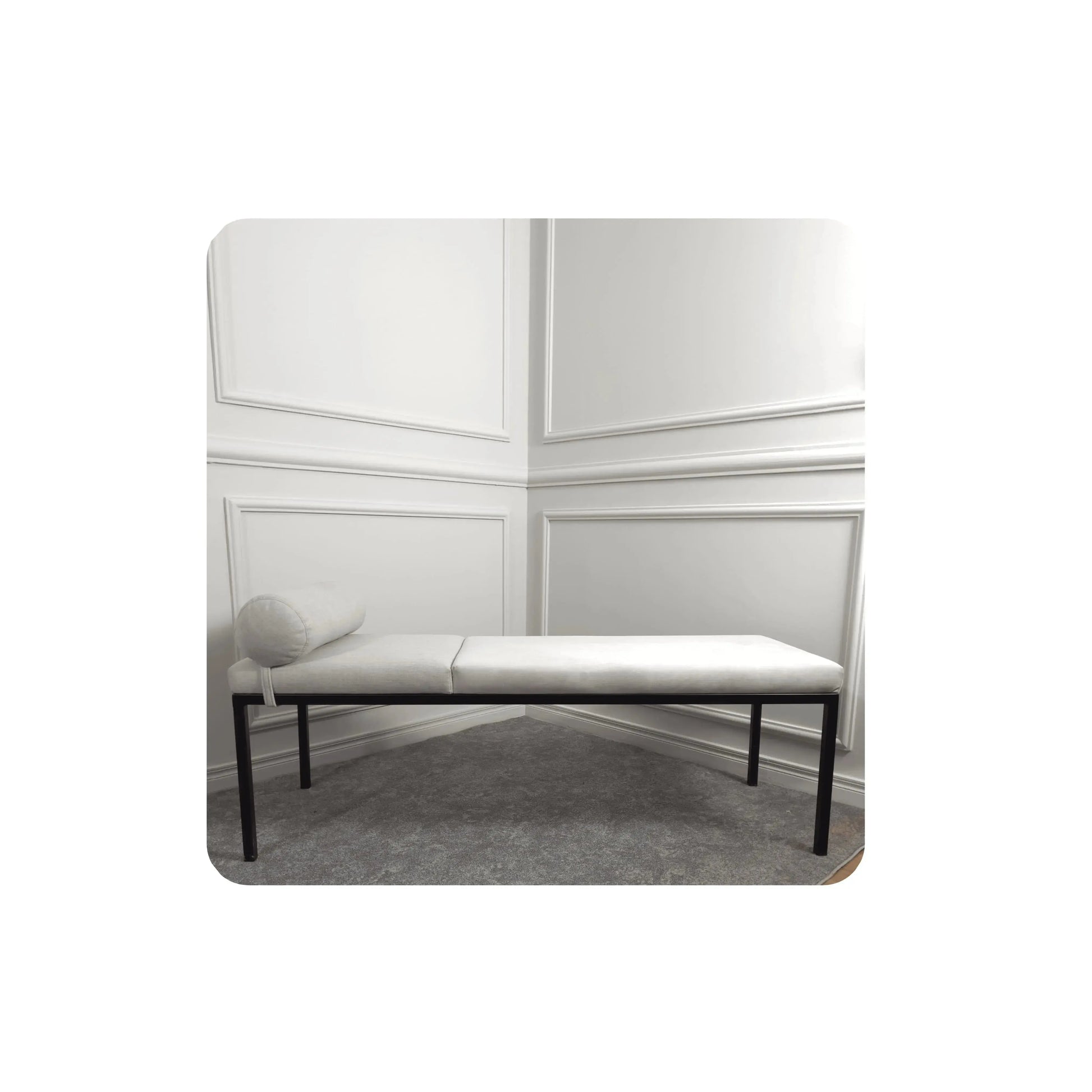 Recamier Loft – recamier em linho easy clean com estrutura metálica e design minimalista
