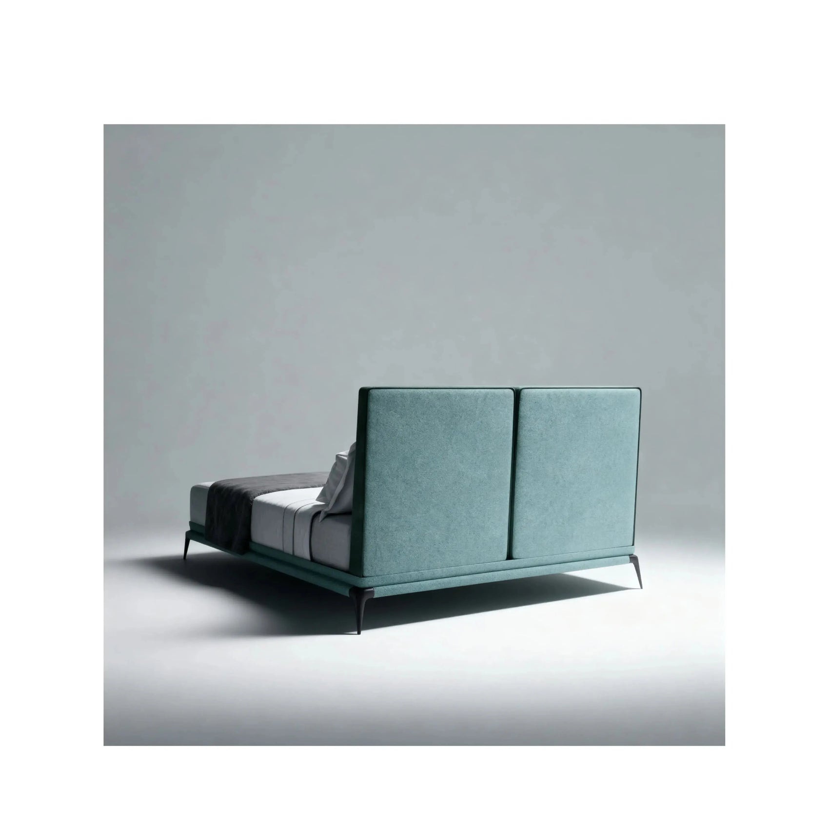 Cama Selene – cama estofada clean com design retilíneo e minimalista