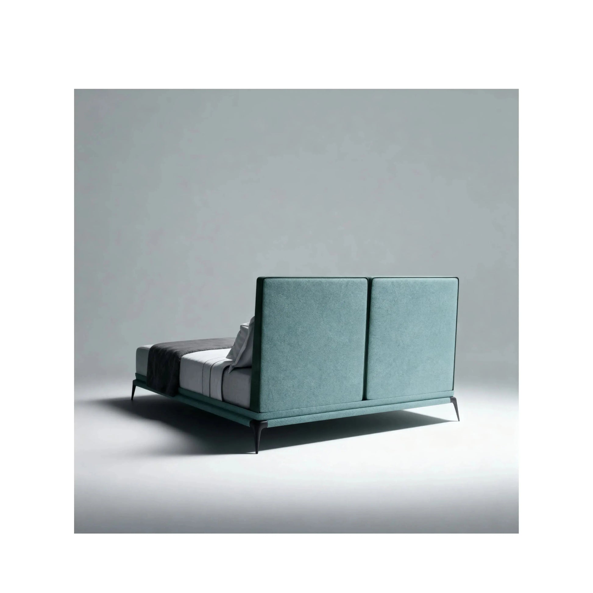 Cama Selene – cama estofada clean com design retilíneo e minimalista