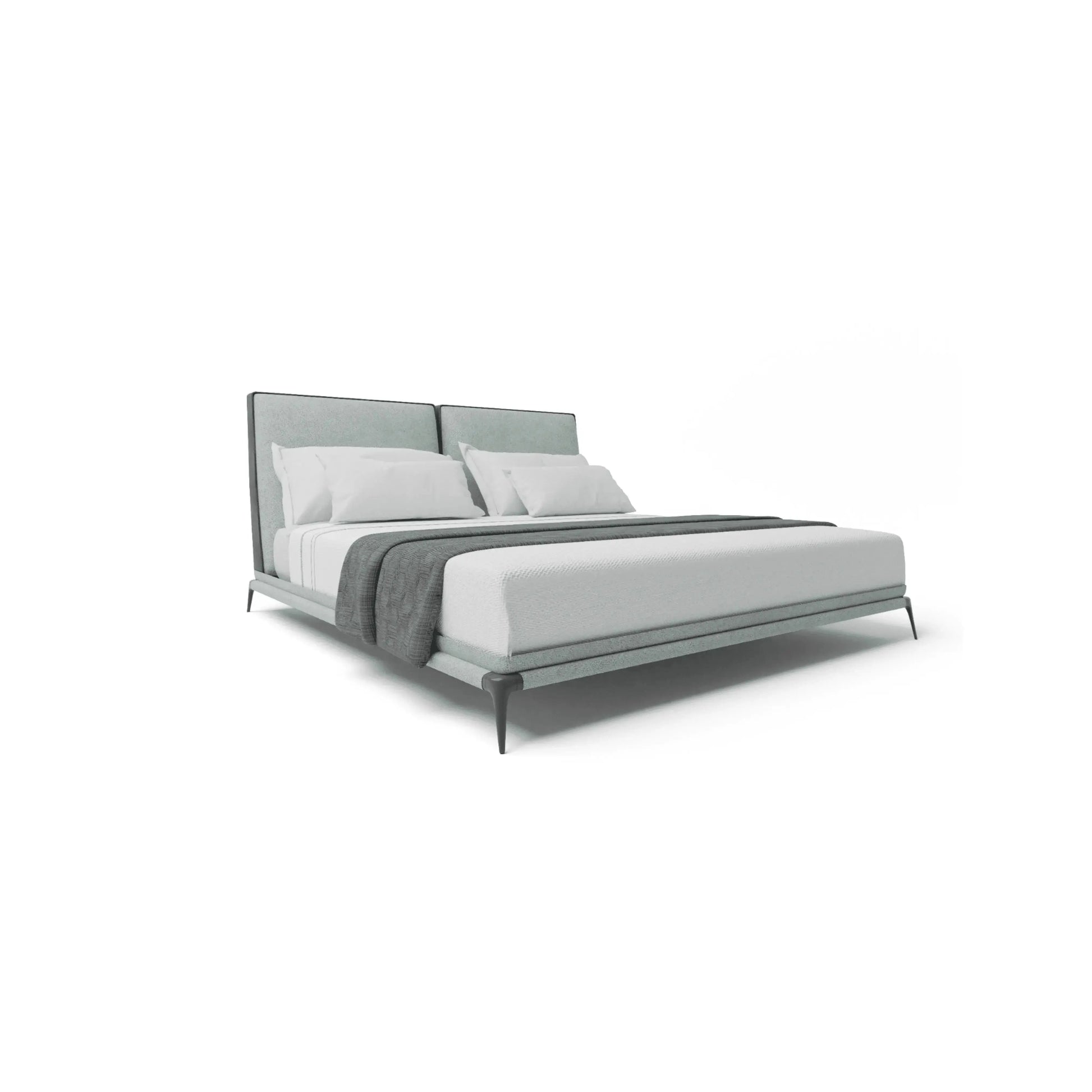 Cama Selene – cama estofada clean com design retilíneo e minimalista