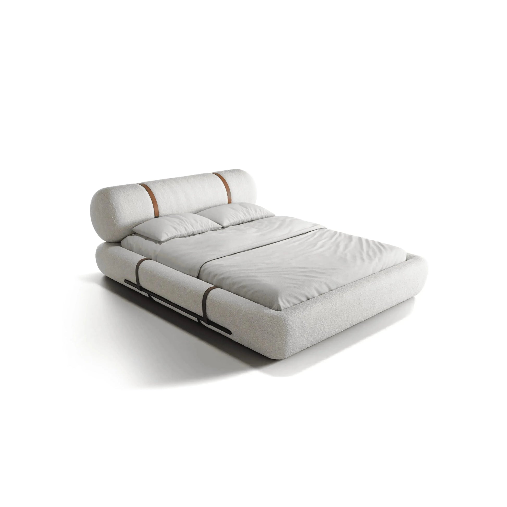 Cama Sheep – cama estofada com design orgânico e cantos arredondados