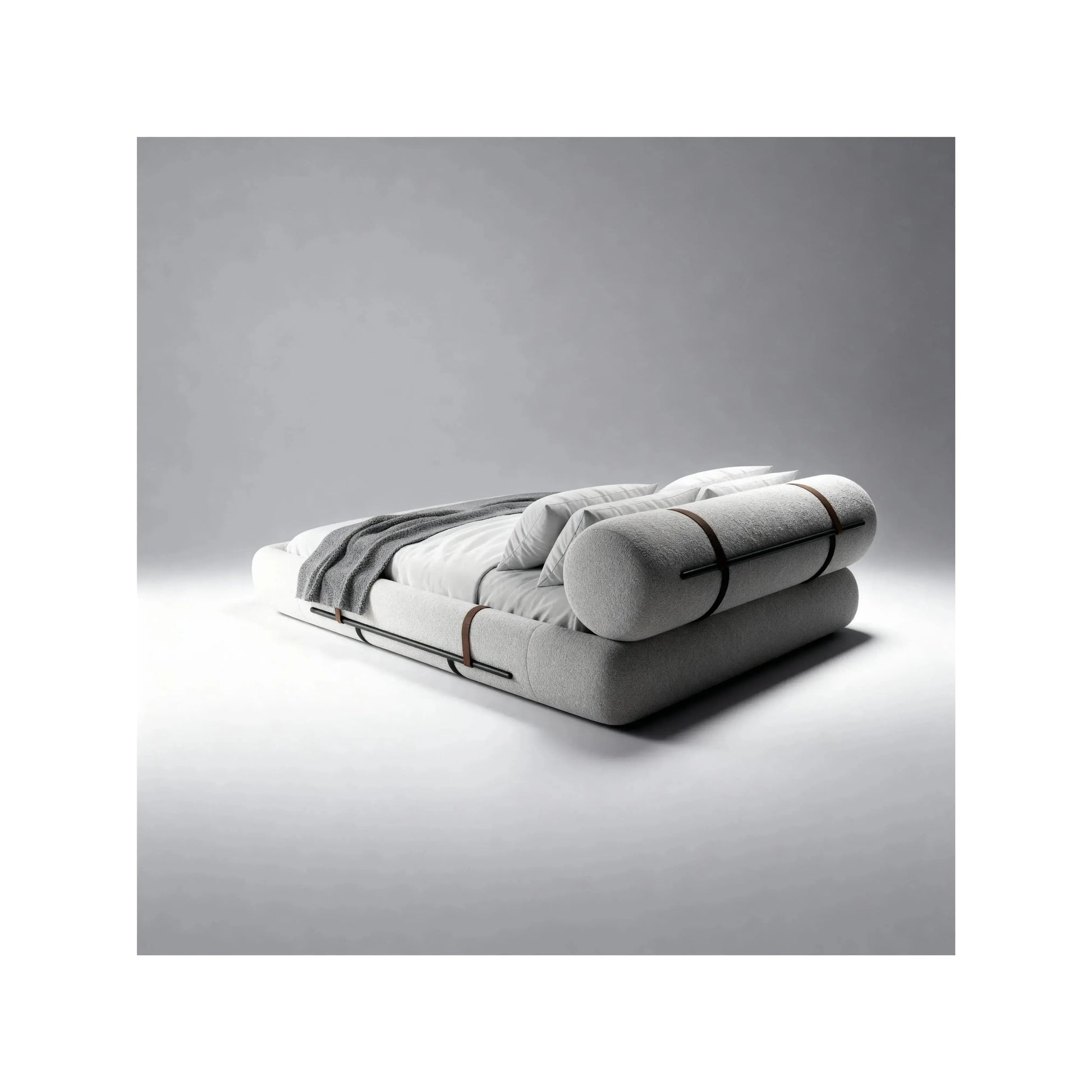 Cama Sheep – cama estofada com design orgânico e cantos arredondados