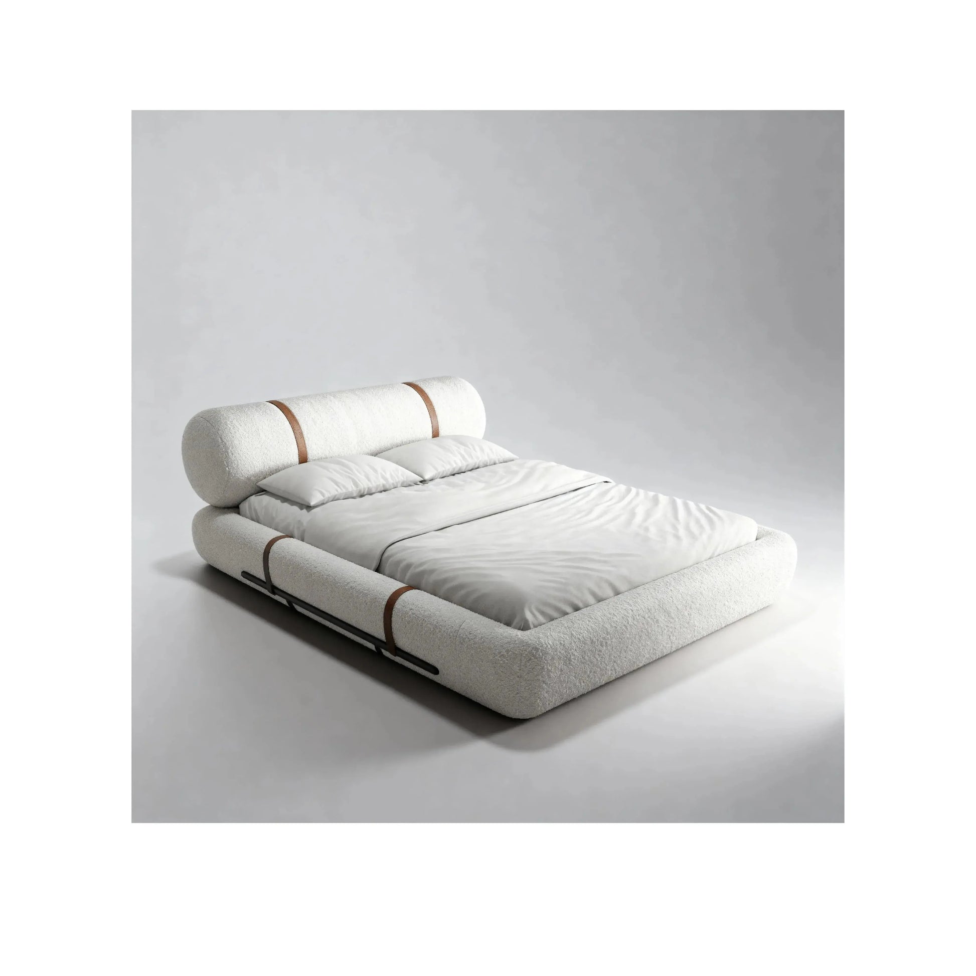 Cama Sheep – cama estofada com design orgânico e cantos arredondados