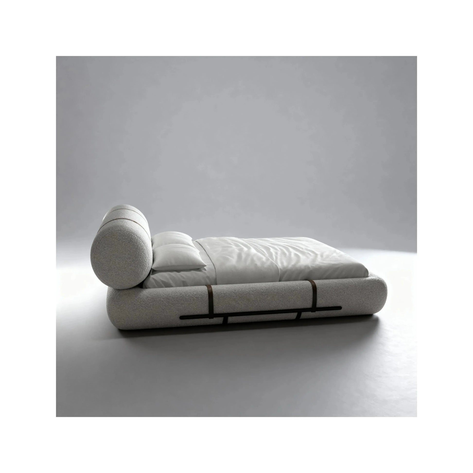 Cama Sheep – cama estofada com design orgânico e cantos arredondados