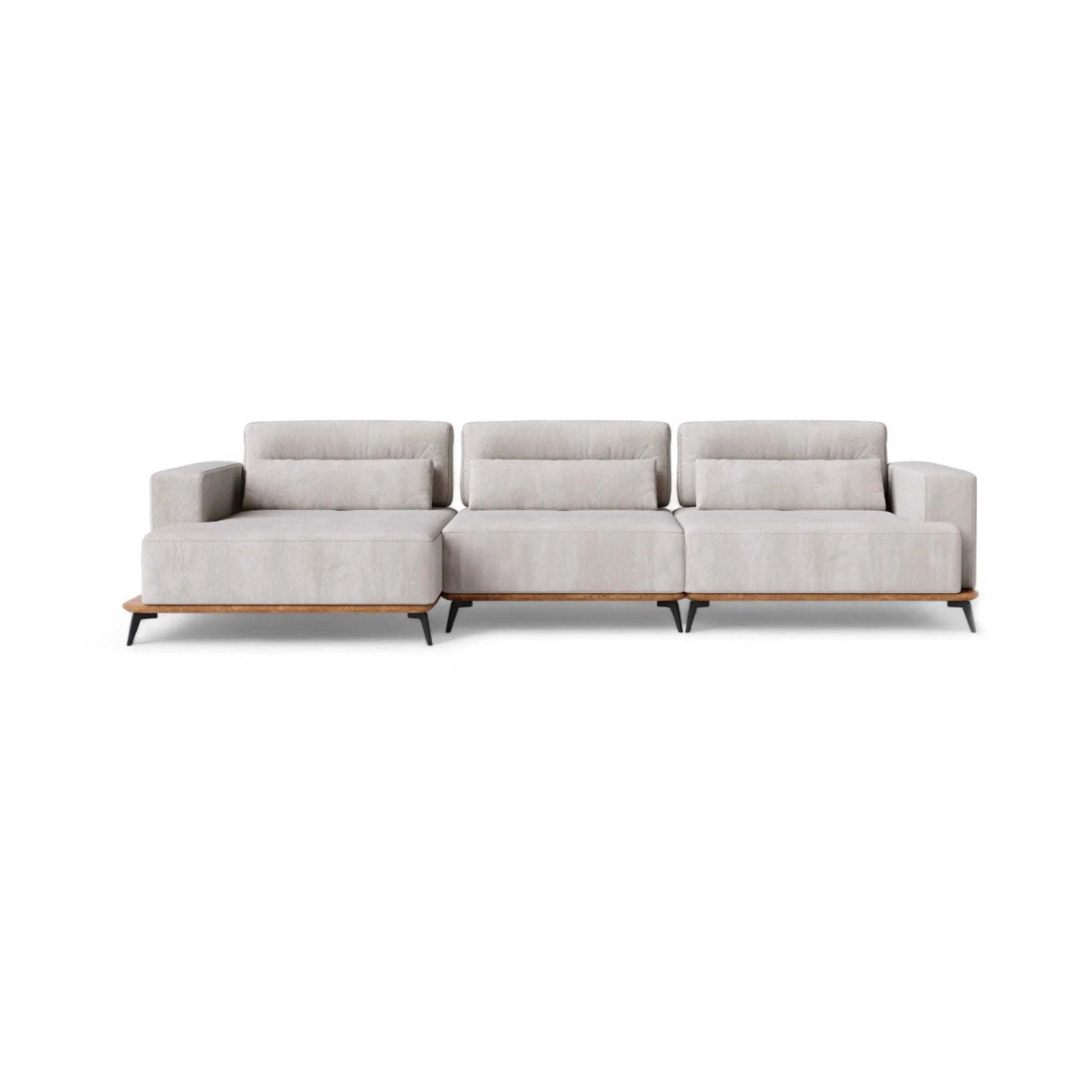 Sofá Living Liberty – sofá com chaise integrada e braços largos de design contemporâneo