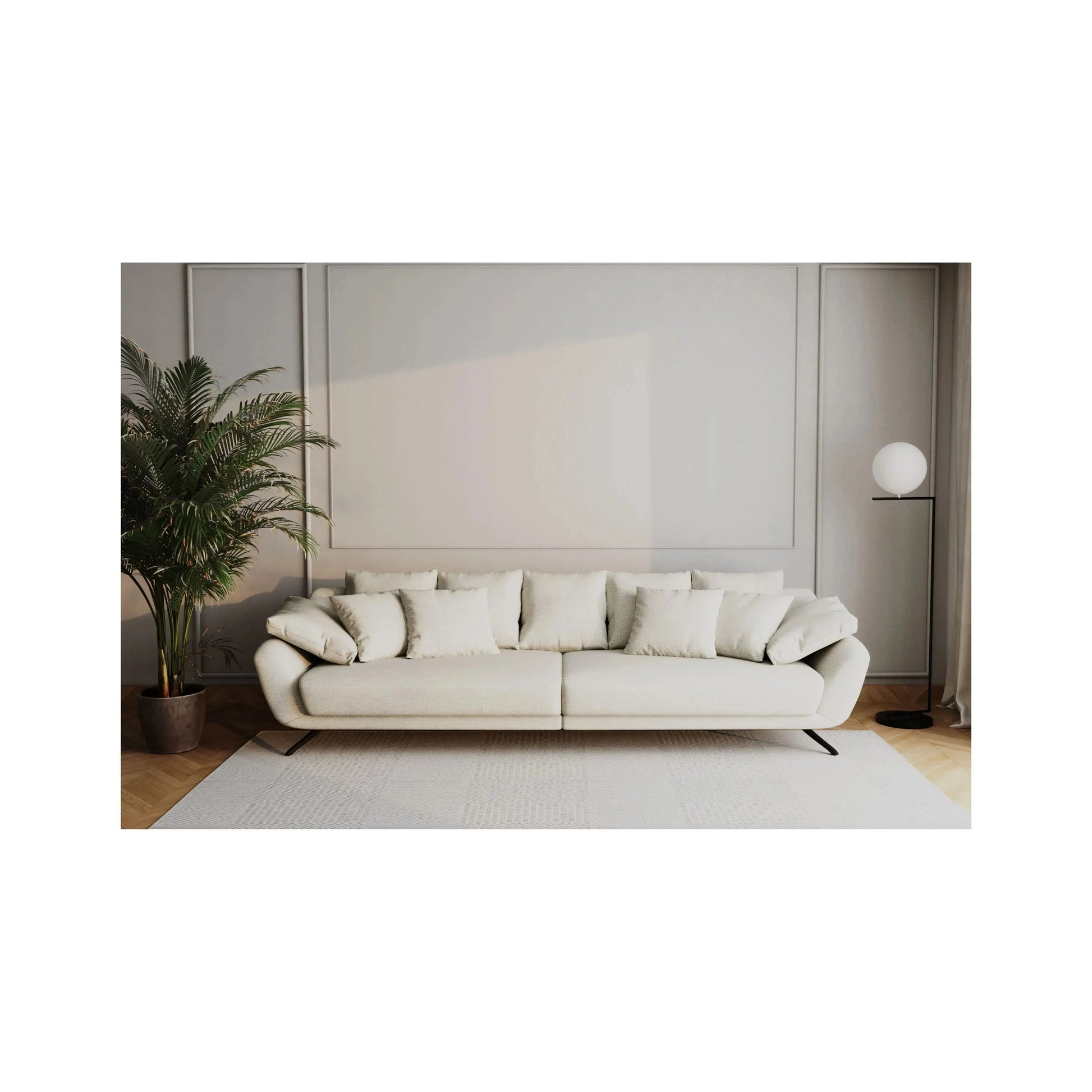 Sofá Living Solis – sofá com design minimalista e linhas retas elegantes