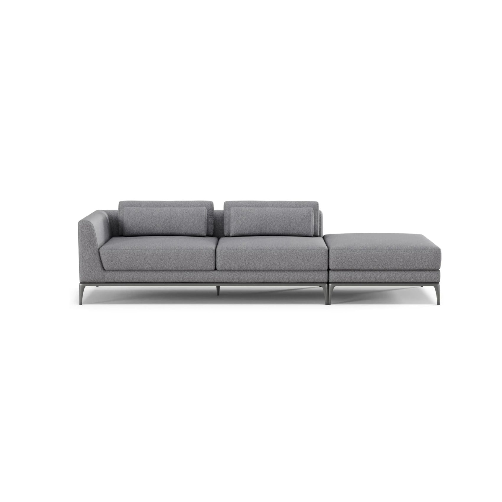 Sofá Sora Noa Living – sofá com puff integrado e pés metálicos em 5 opções de cor