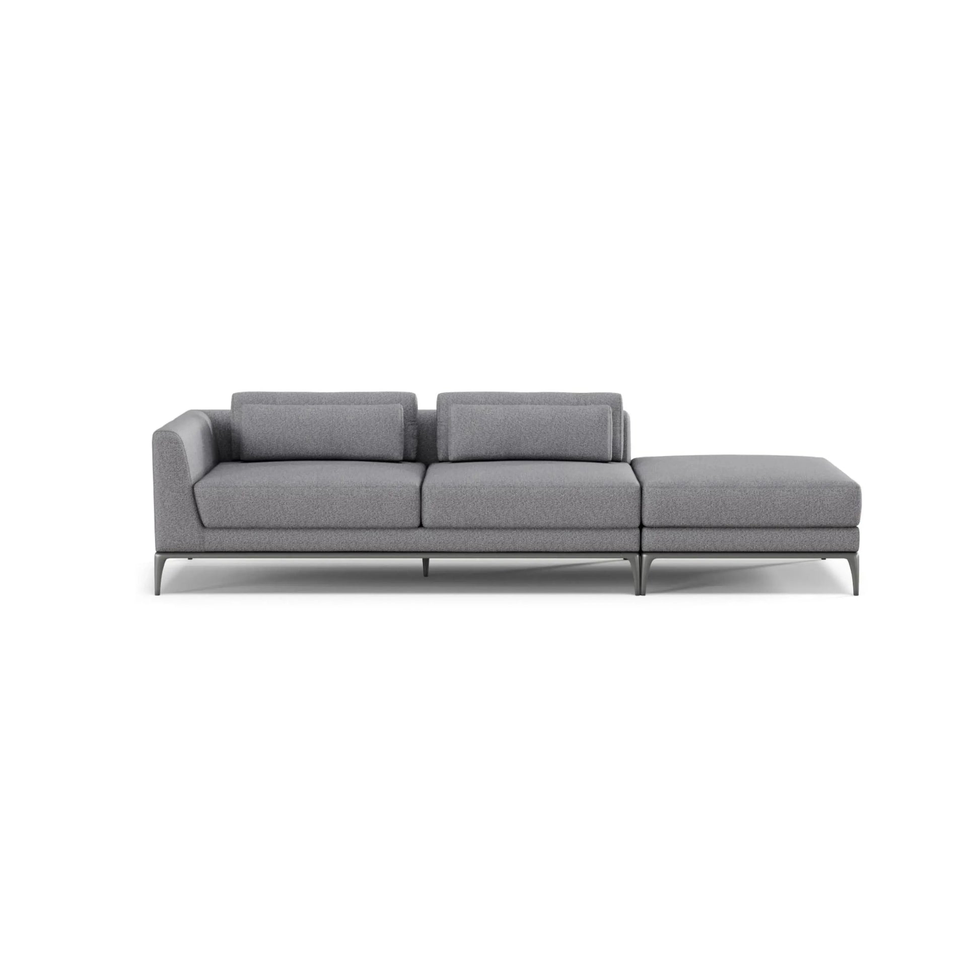 Sofá Sora Noa Living – sofá com puff integrado e pés metálicos em 5 opções de cor