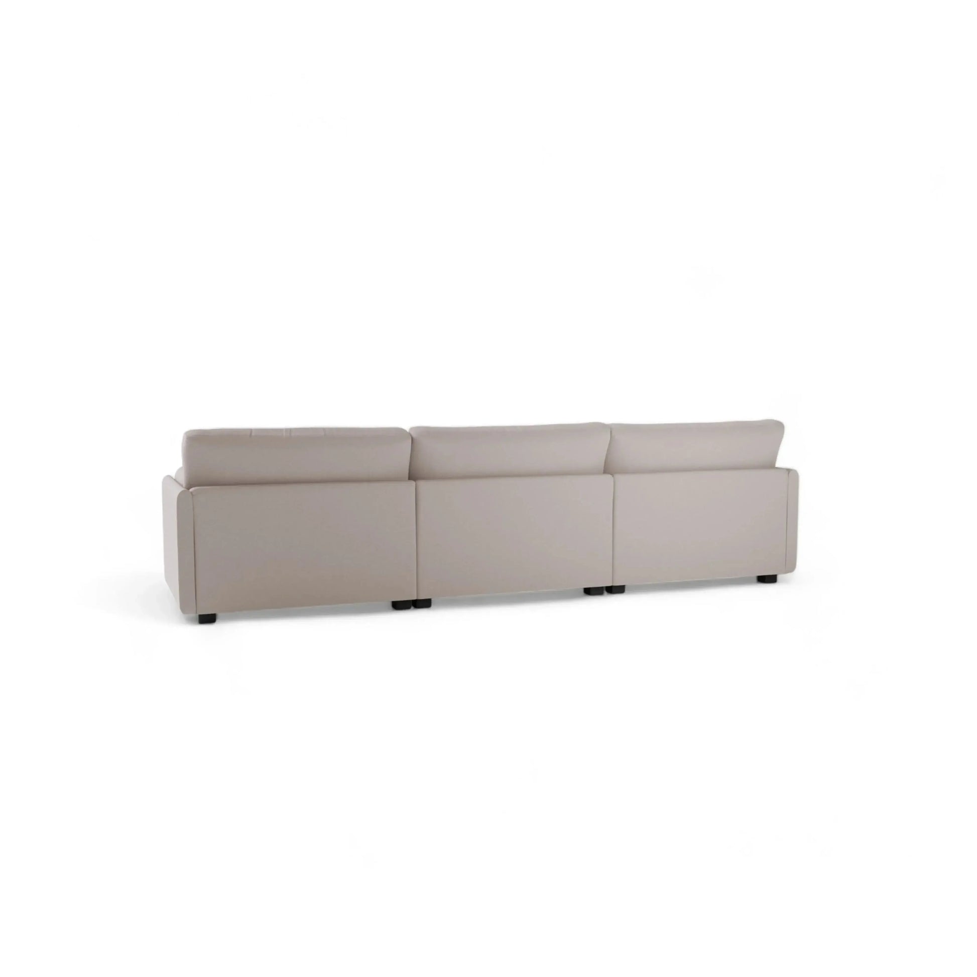 Sofá Living Thor – sofá em bouclé creme 270 cm com almofadas soltas e estrutura em eucalipto
