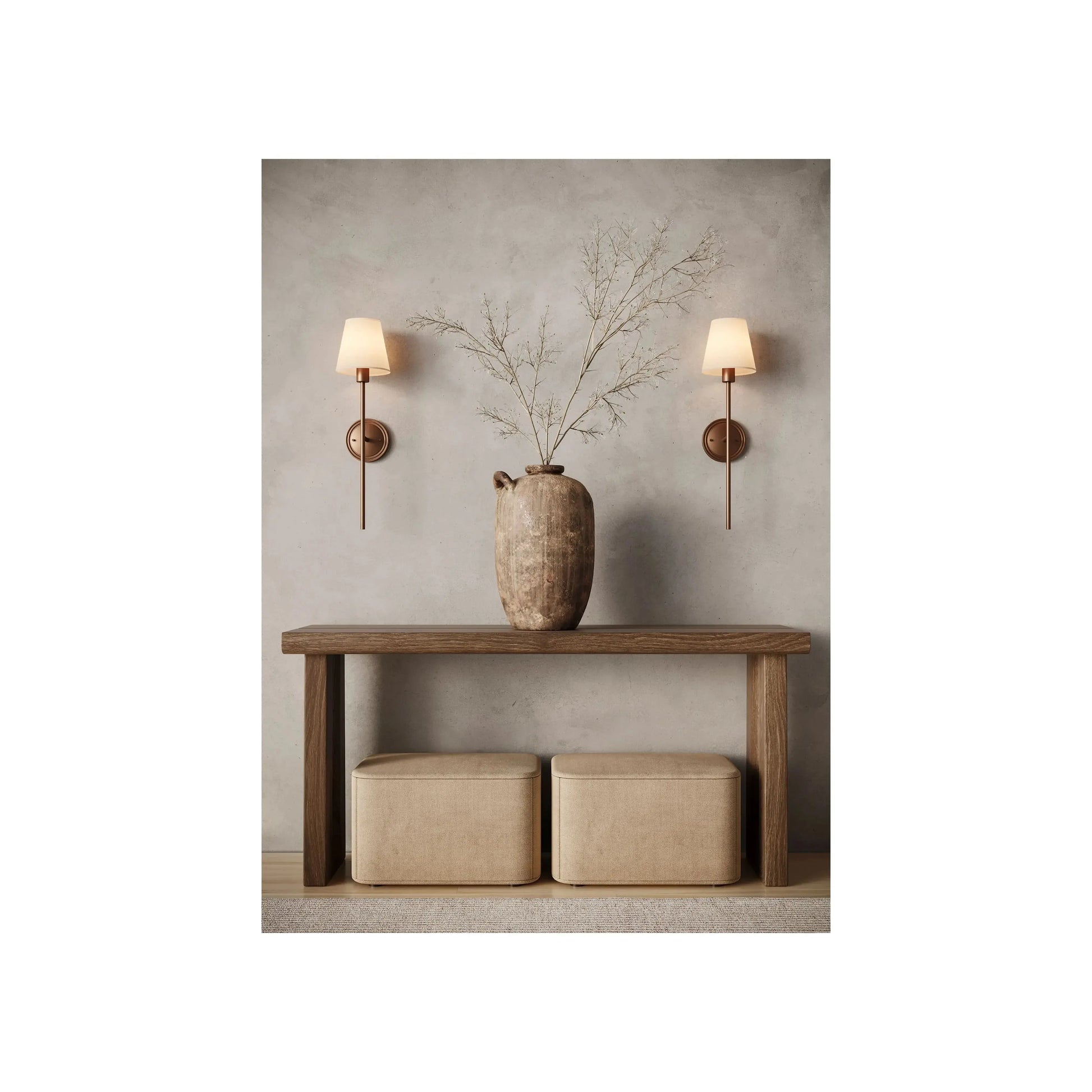 Arandela Tocheiro – arandela de parede com design clássico de tocheiro e acabamento contemporâneo