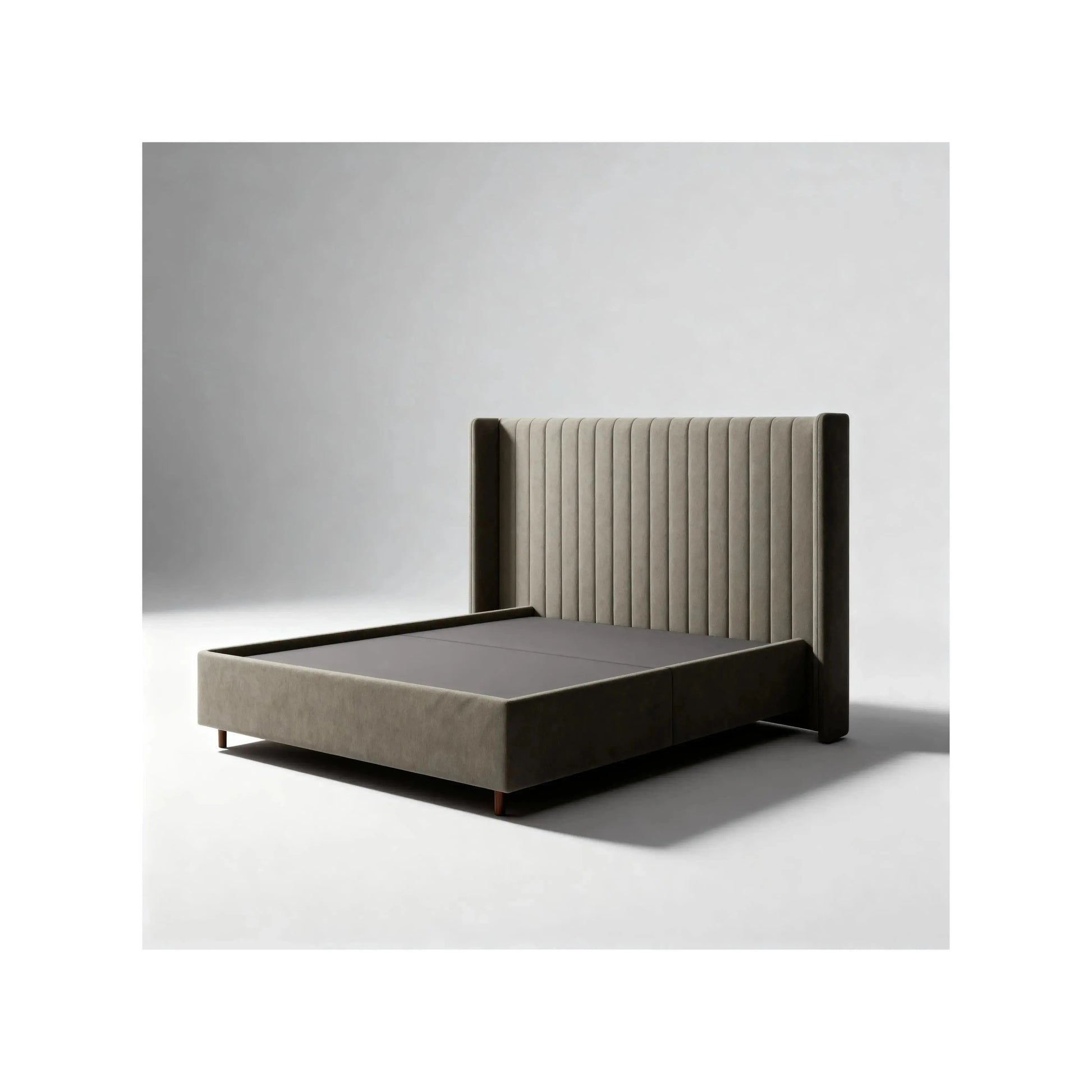 Cama Umbra – cama estofada de design sólido e envolvente com luxo discreto em linho ou bouclé