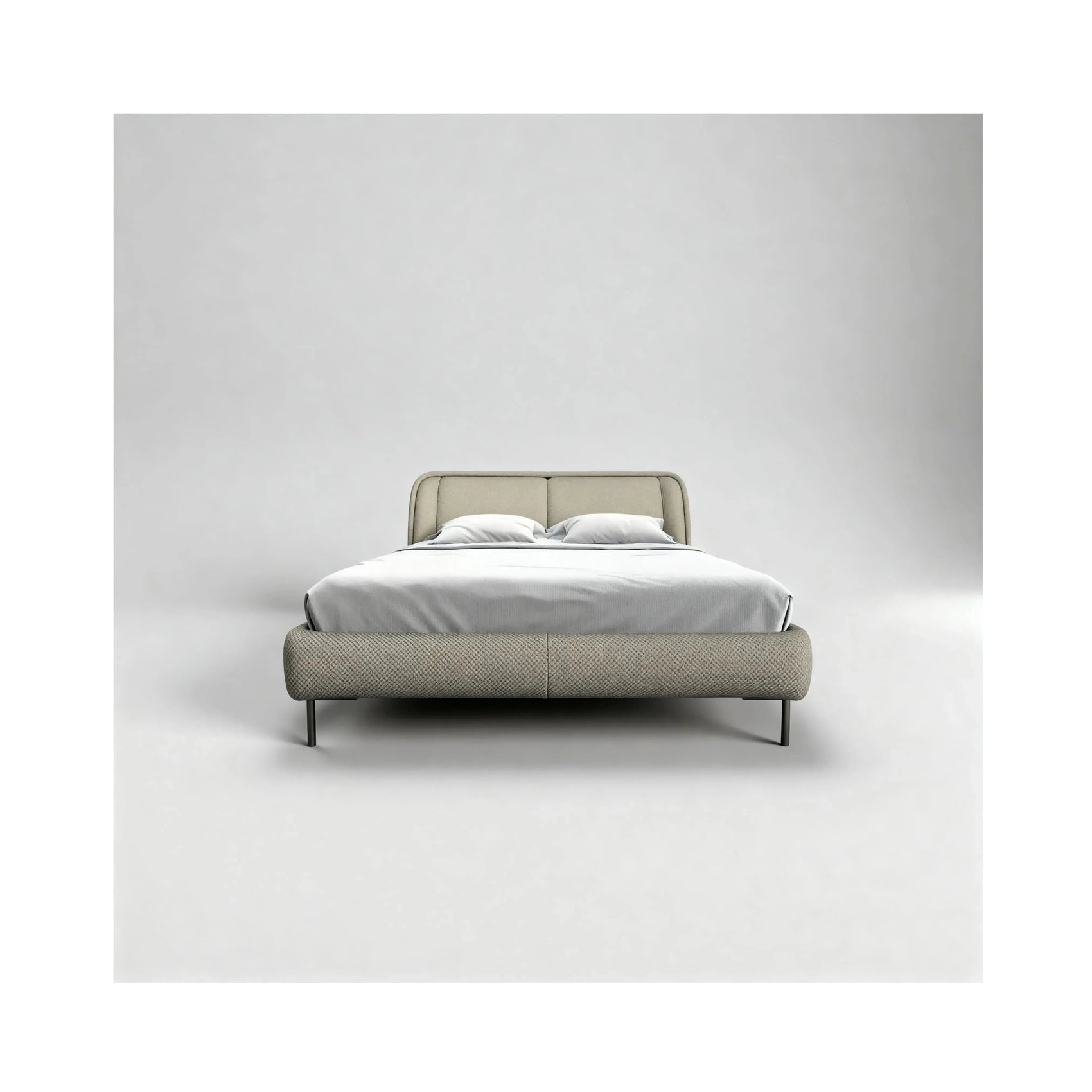 Cama Vila – cama estofada minimalista e aconchegante em eucalipto de reflorestamento