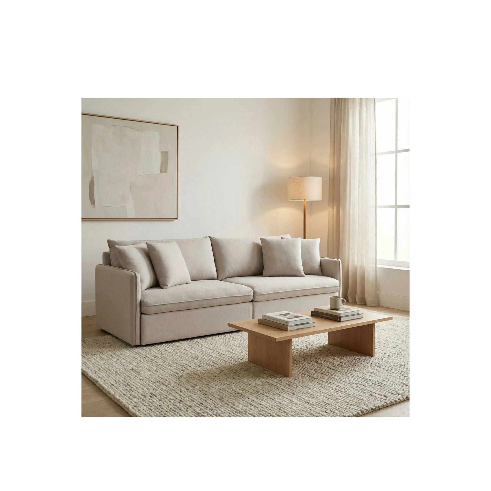 Sofá Vivace – sofá retrátil com estrutura em eucalipto e design contemporâneo elegante