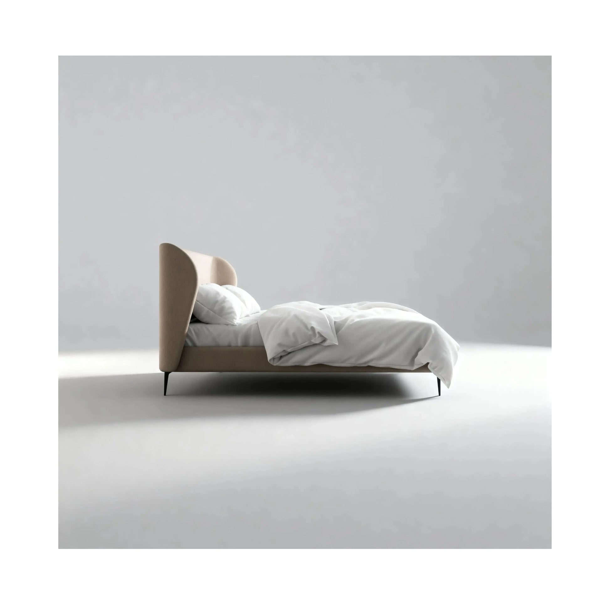 Cama Willow – cama estofada com formas orgânicas suaves inspiradas na natureza