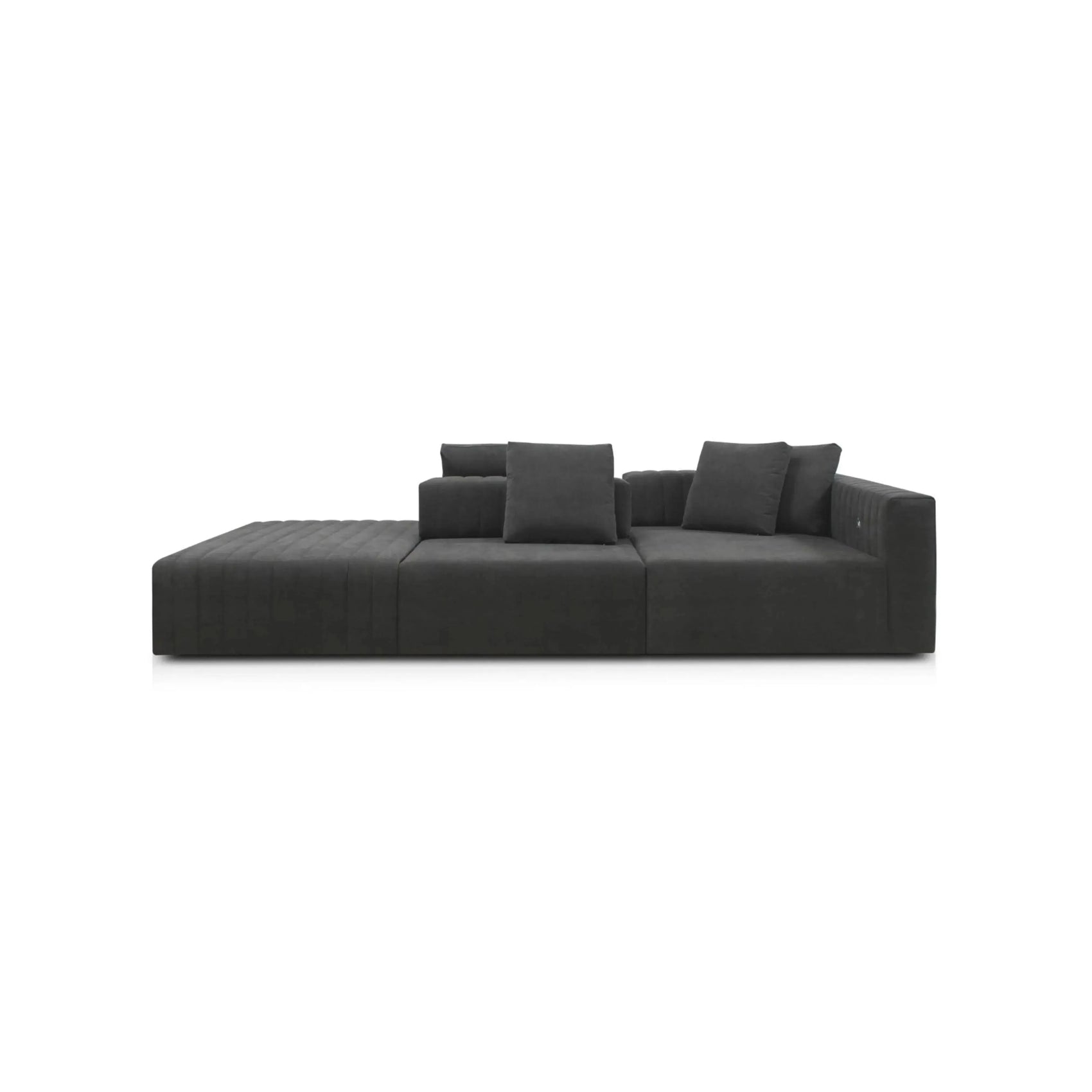 Sofá Yuno Noa Living – sofá com braços curvos, design orgânico e puff integrado