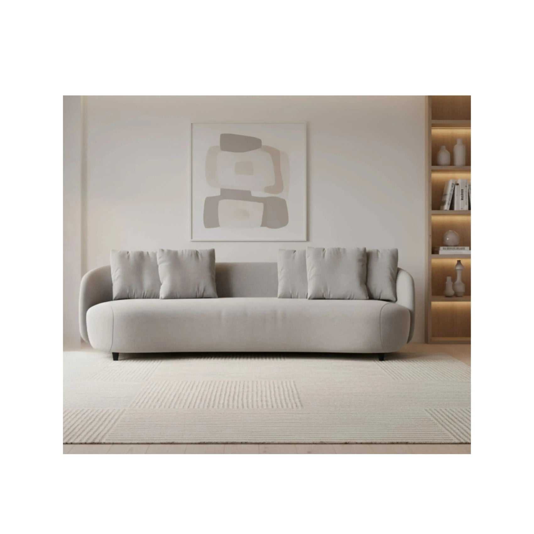 Sofá Living Zeno – sofá de 3 lugares com linhas retas e estrutura em madeira tratada